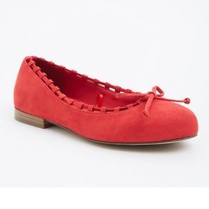 Torrid Red Almond Toe Whip Stitch Flats Size 11.5